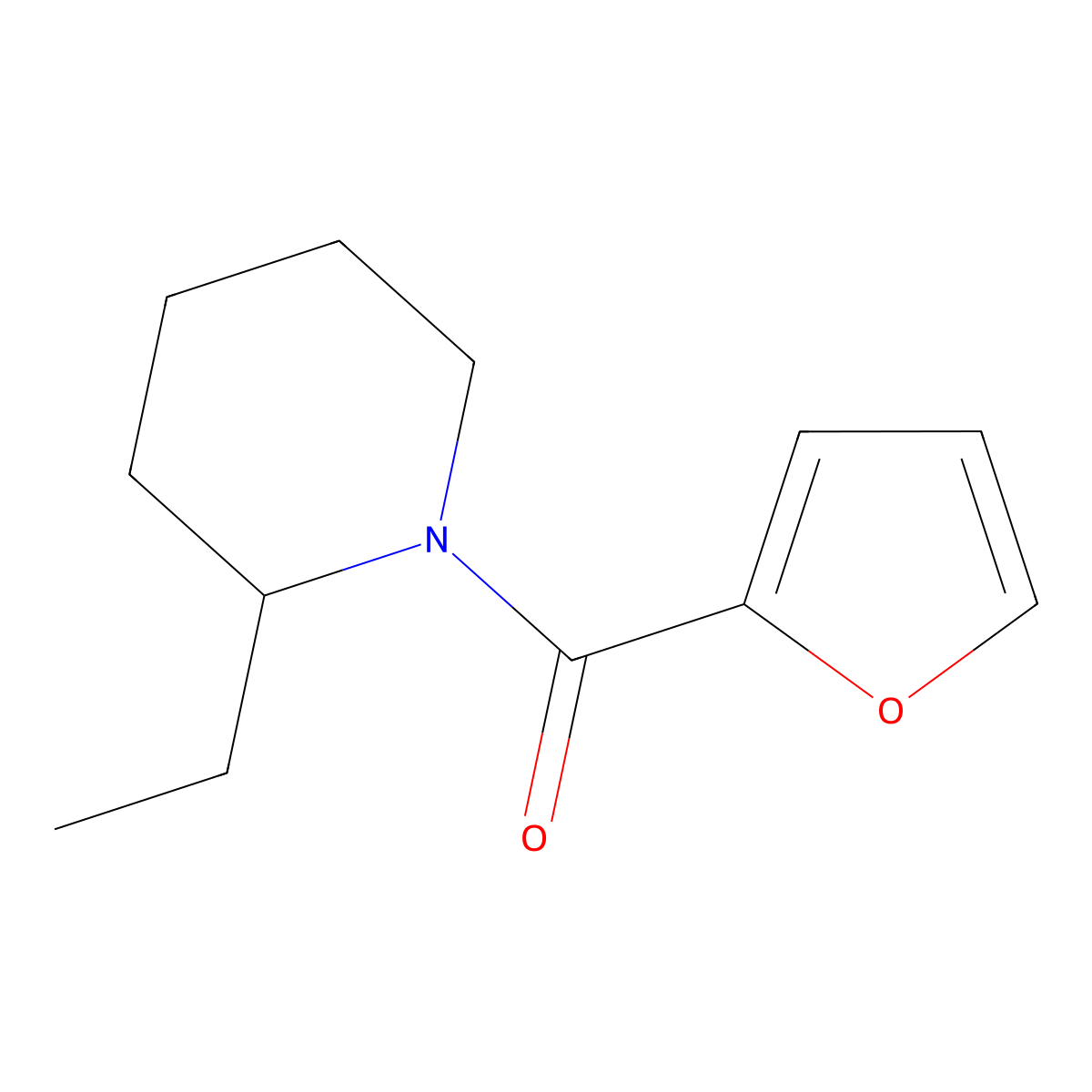 (2-Ethylpiperidin-1-yl)(furan-2-yl)methanone molecular structure, CAS 544426-96-2