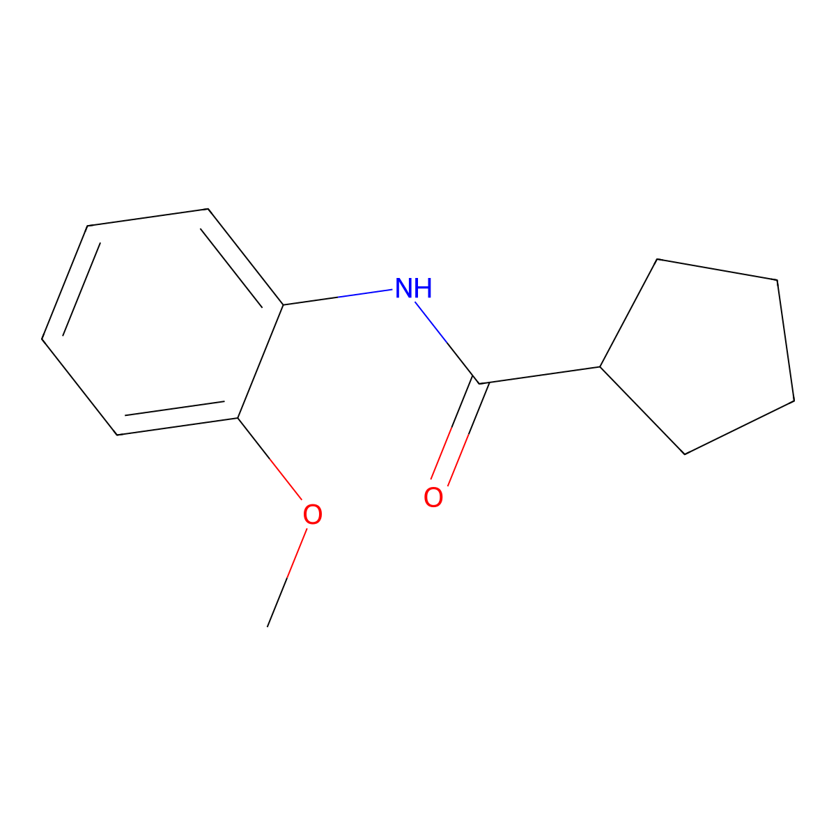 N-(2-methoxyphenyl)cyclopentanecarboxamide molecular structure, CAS 544427-40-9