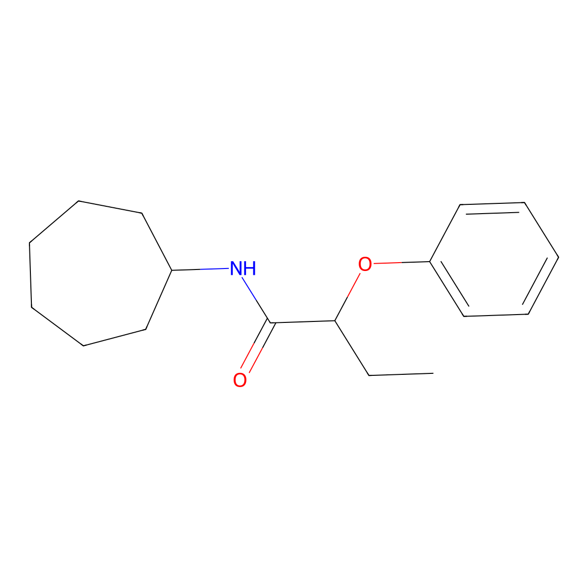 N-cycloheptyl-2-phenoxybutanamide molecular structure, CAS 544427-50-1