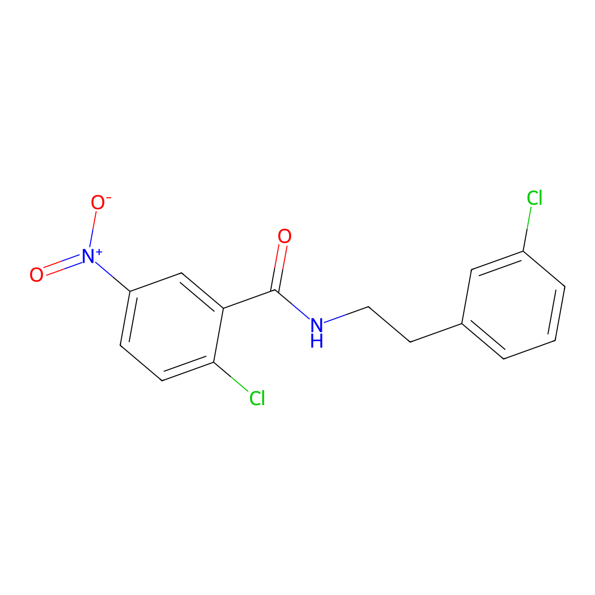 2-chloro-N-[2-(3-chlorophenyl)ethyl]-5-nitrobenzamide molecular structure, CAS 544428-03-7