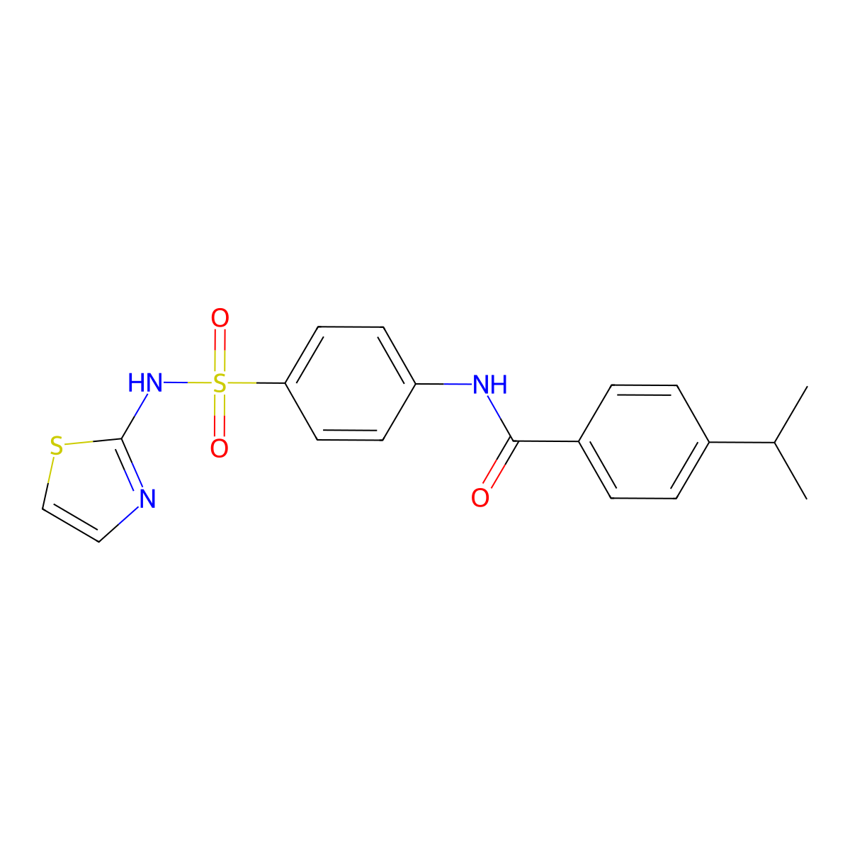 4-propan-2-yl-N-[4-(1,3-thiazol-2-ylsulfamoyl)phenyl]benzamide molecular structure, CAS 544428-45-7