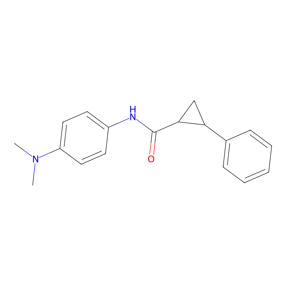 N-[4-(dimethylamino)phenyl]-2-phenylcyclopropanecarboxamide molecular structure, CAS 544428-64-0