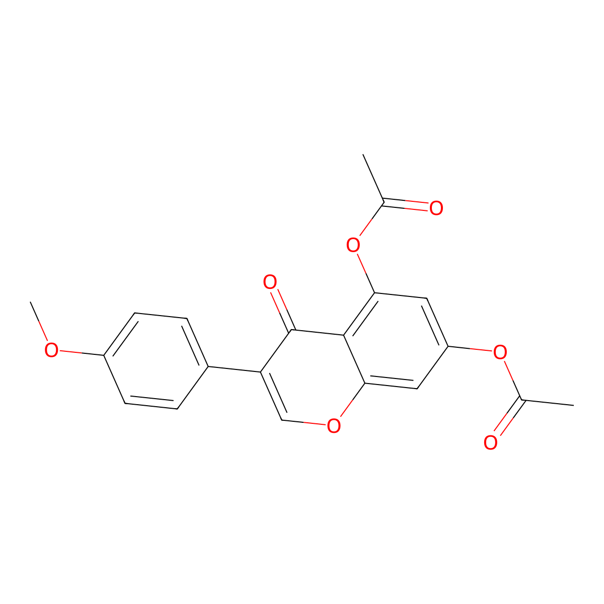 3-(4-methoxyphenyl)-4-oxo-4H-chromene-5,7-diyl diacetate molecular structure, CAS 54443-59-3