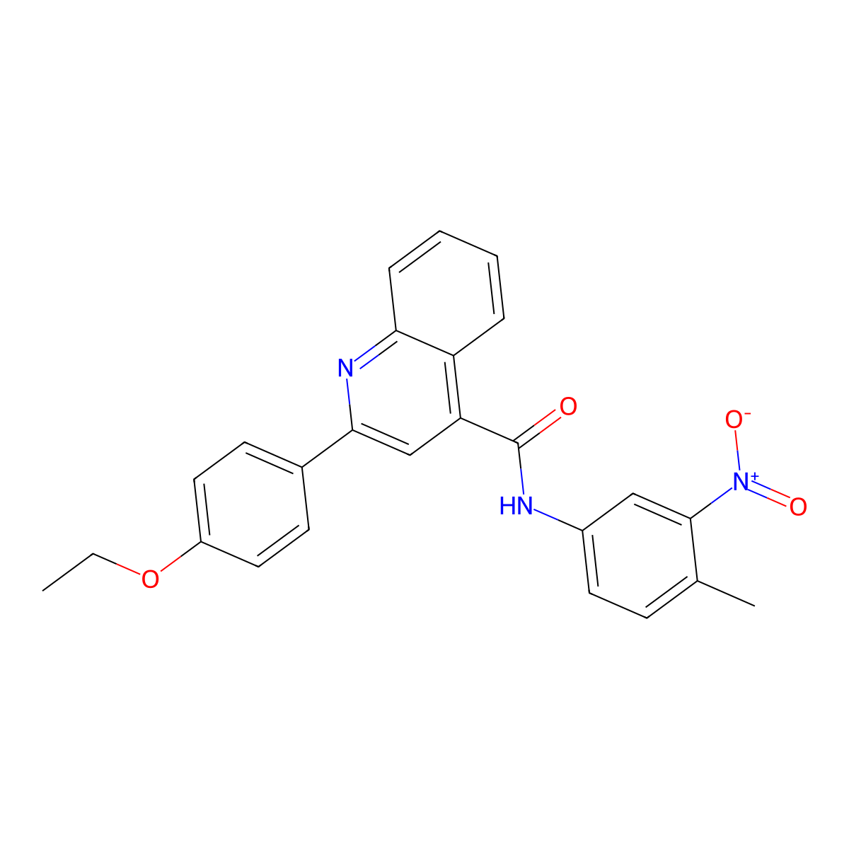 2-(4-ethoxyphenyl)-N-(4-methyl-3-nitrophenyl)quinoline-4-carboxamide molecular structure, CAS 544431-03-0