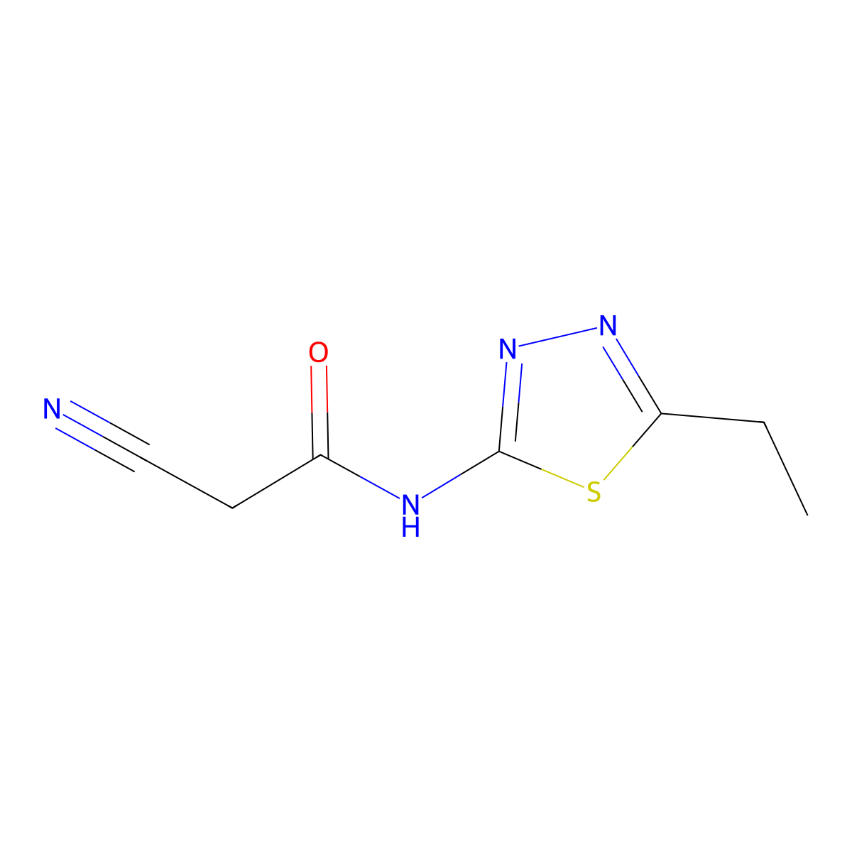 2-cyano-N-(5-ethyl-1,3,4-thiadiazol-2-yl)acetamide molecular structure, CAS 544431-10-9