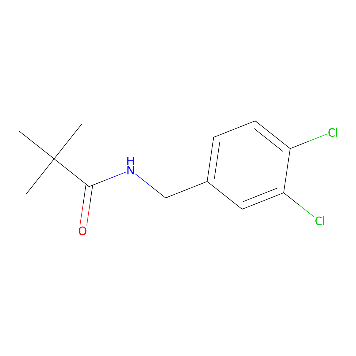 N-[(3,4-dichlorophenyl)methyl]-2,2-dimethylpropanamide molecular structure, CAS 544431-78-9