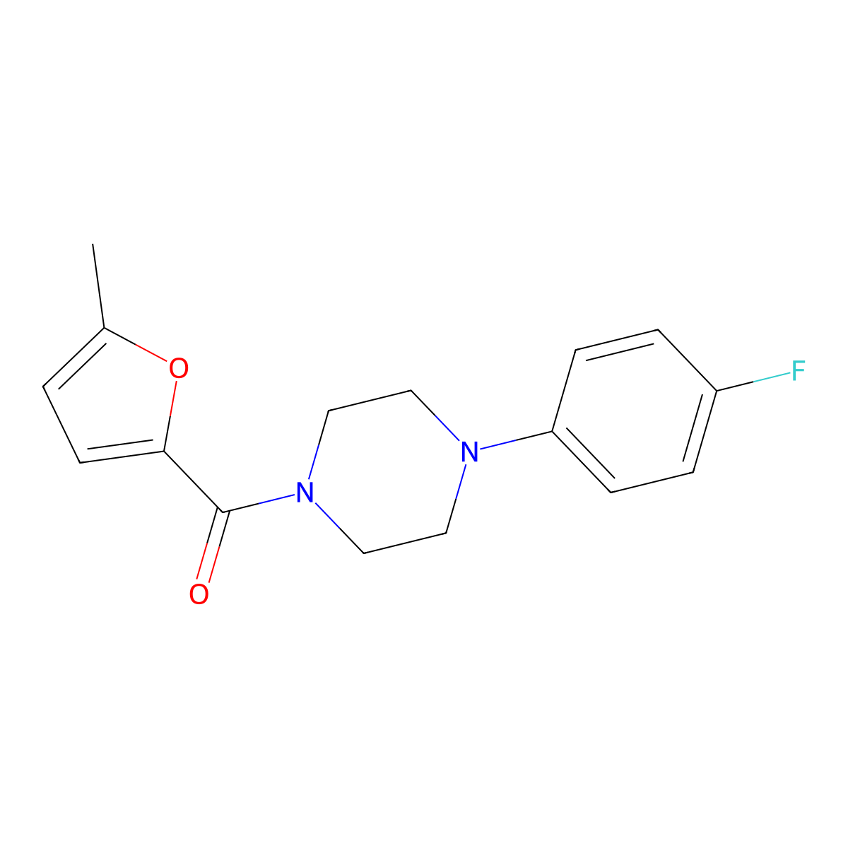 1-(4-Fluorophenyl)-4-(5-methyl-2-furoyl)piperazine molecular structure, CAS 544431-85-8