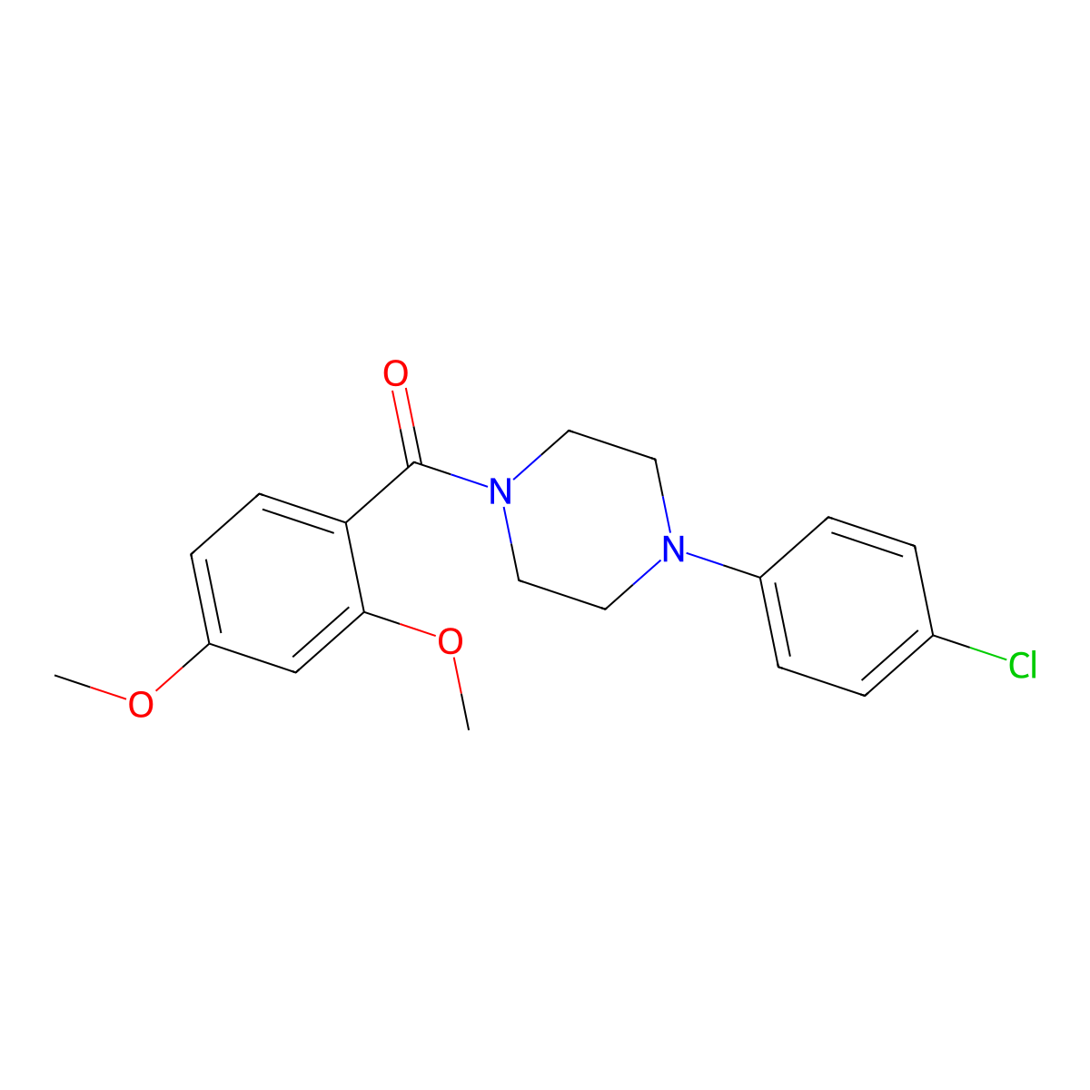 1-(4-Chlorophenyl)-4-(2,4-dimethoxybenzoyl)piperazine molecular structure, CAS 544432-09-9