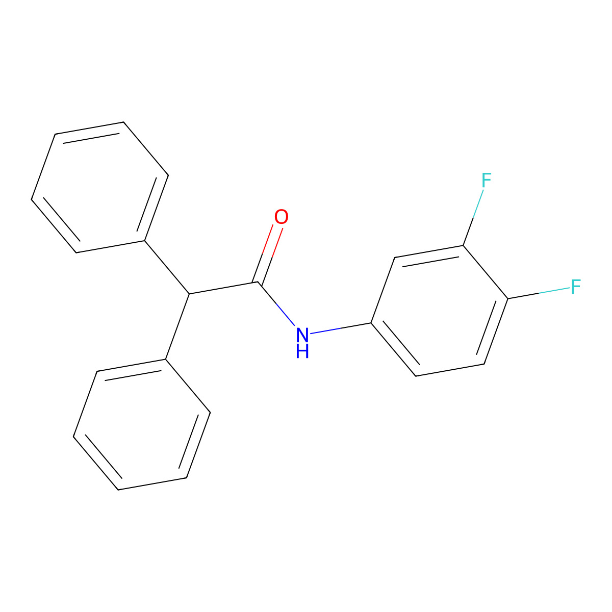 N-(3,4-difluorophenyl)-2,2-diphenylacetamide molecular structure, CAS 544432-20-4