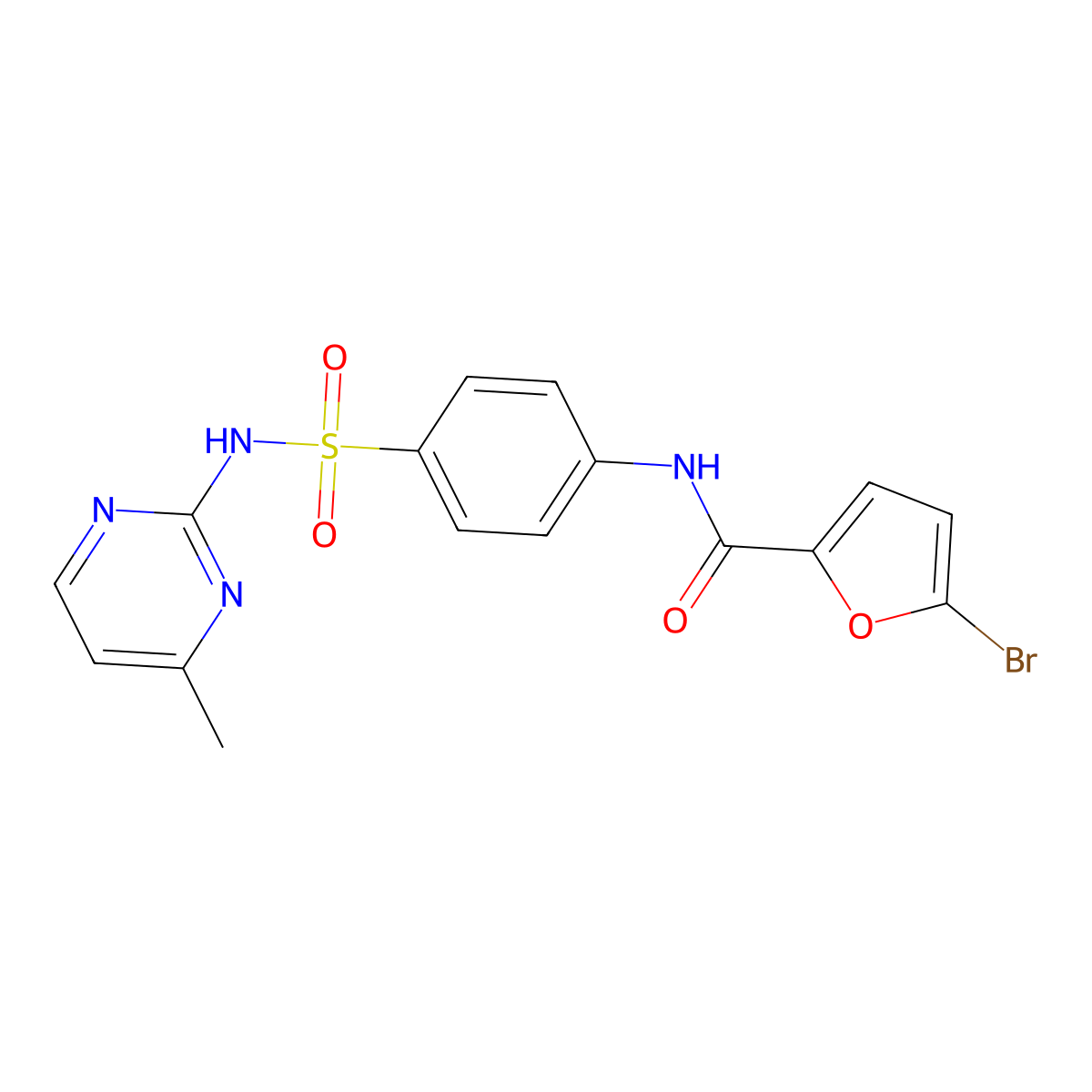 5-bromo-N-[4-[(4-methylpyrimidin-2-yl)sulfamoyl]phenyl]furan-2-carboxamide molecular structure, CAS 544432-56-6