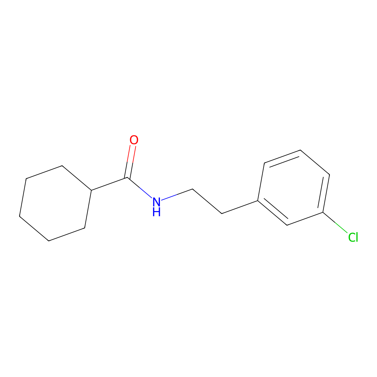 N-[2-(3-chlorophenyl)ethyl]cyclohexanecarboxamide molecular structure, CAS 544432-85-1