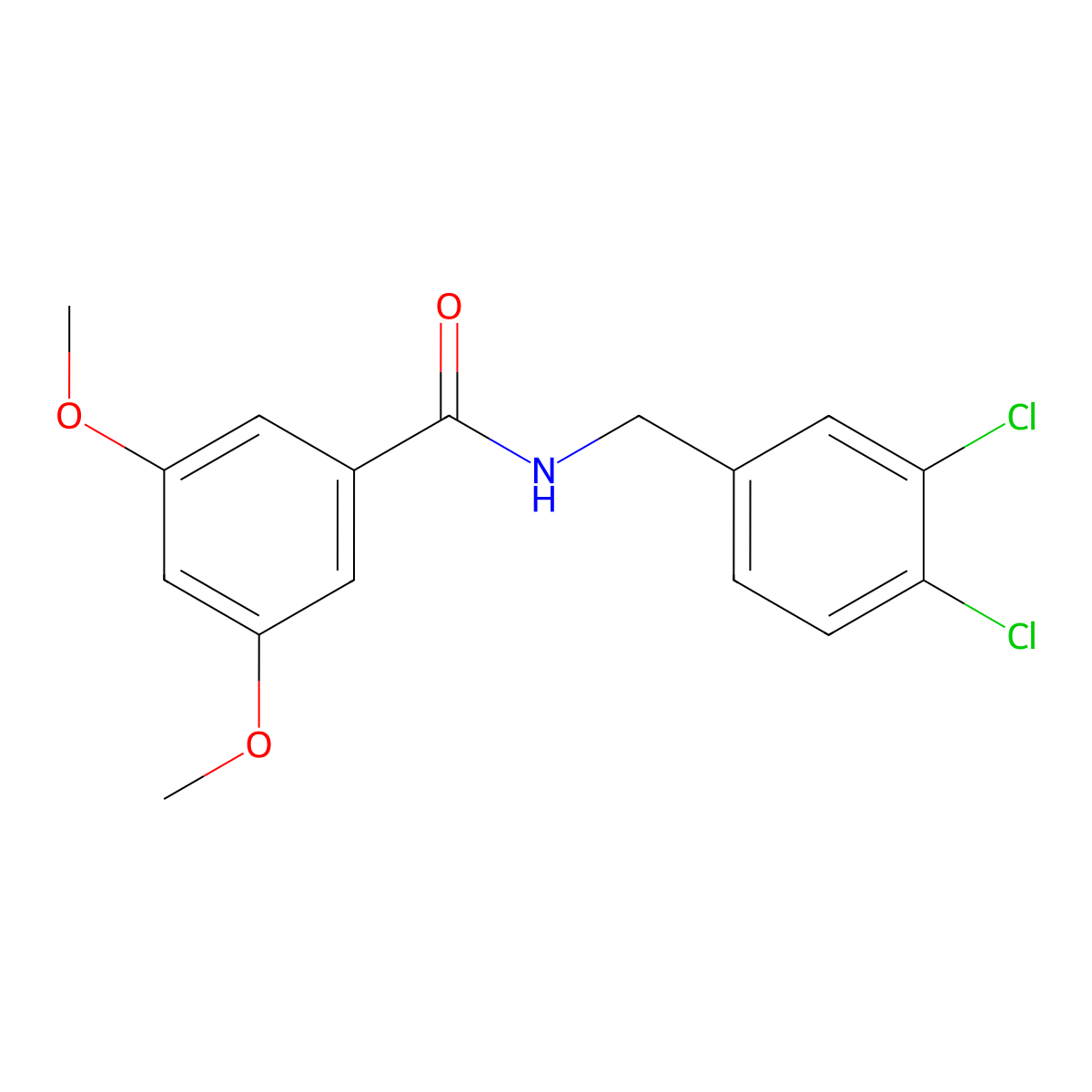 N-(3,4-dichlorobenzyl)-3,5-dimethoxybenzamide molecular structure, CAS 544433-26-3