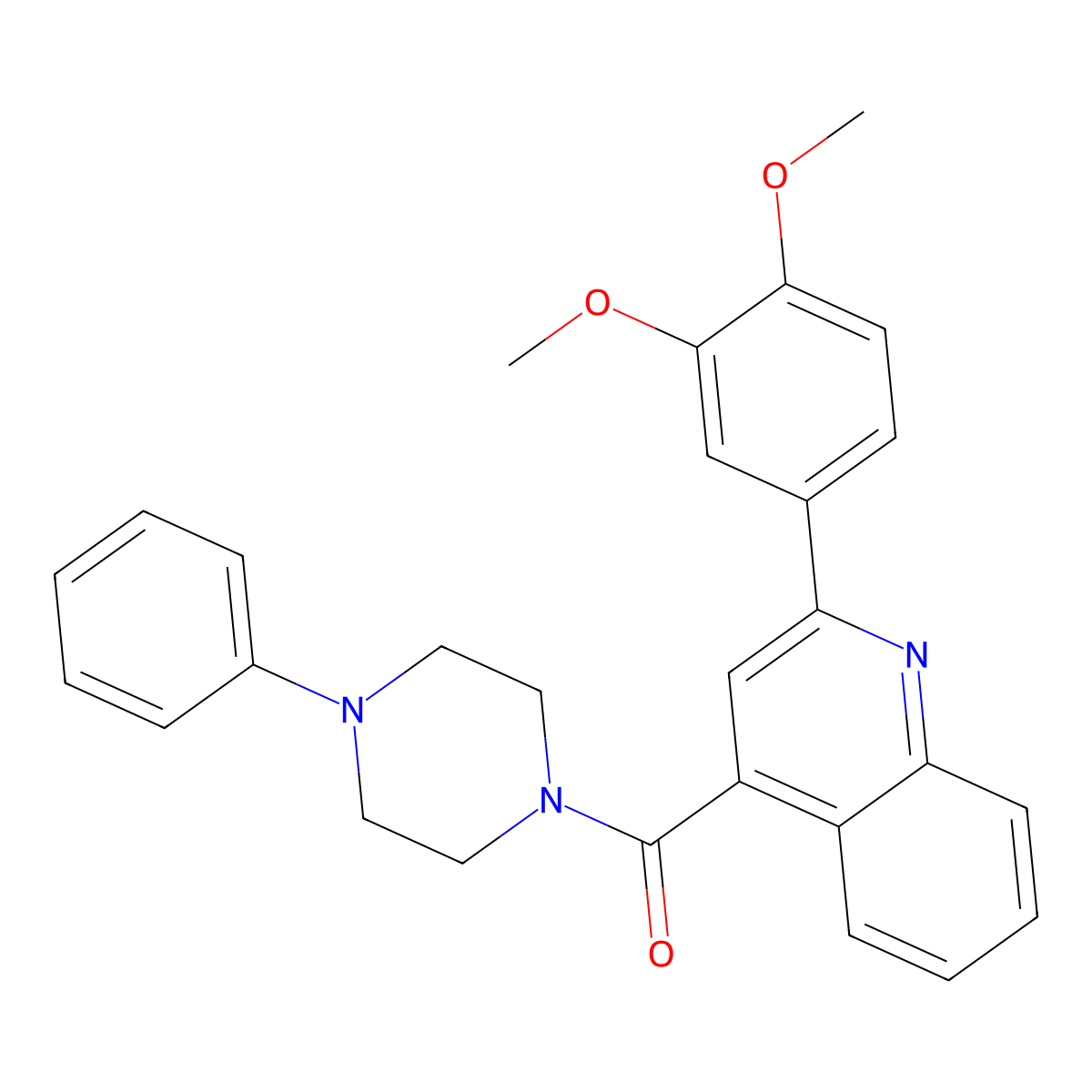 [2-(3,4-Dimethoxyphenyl)-4-quinolyl](4-phenylpiperazino)methanone molecular structure, CAS 544433-71-8