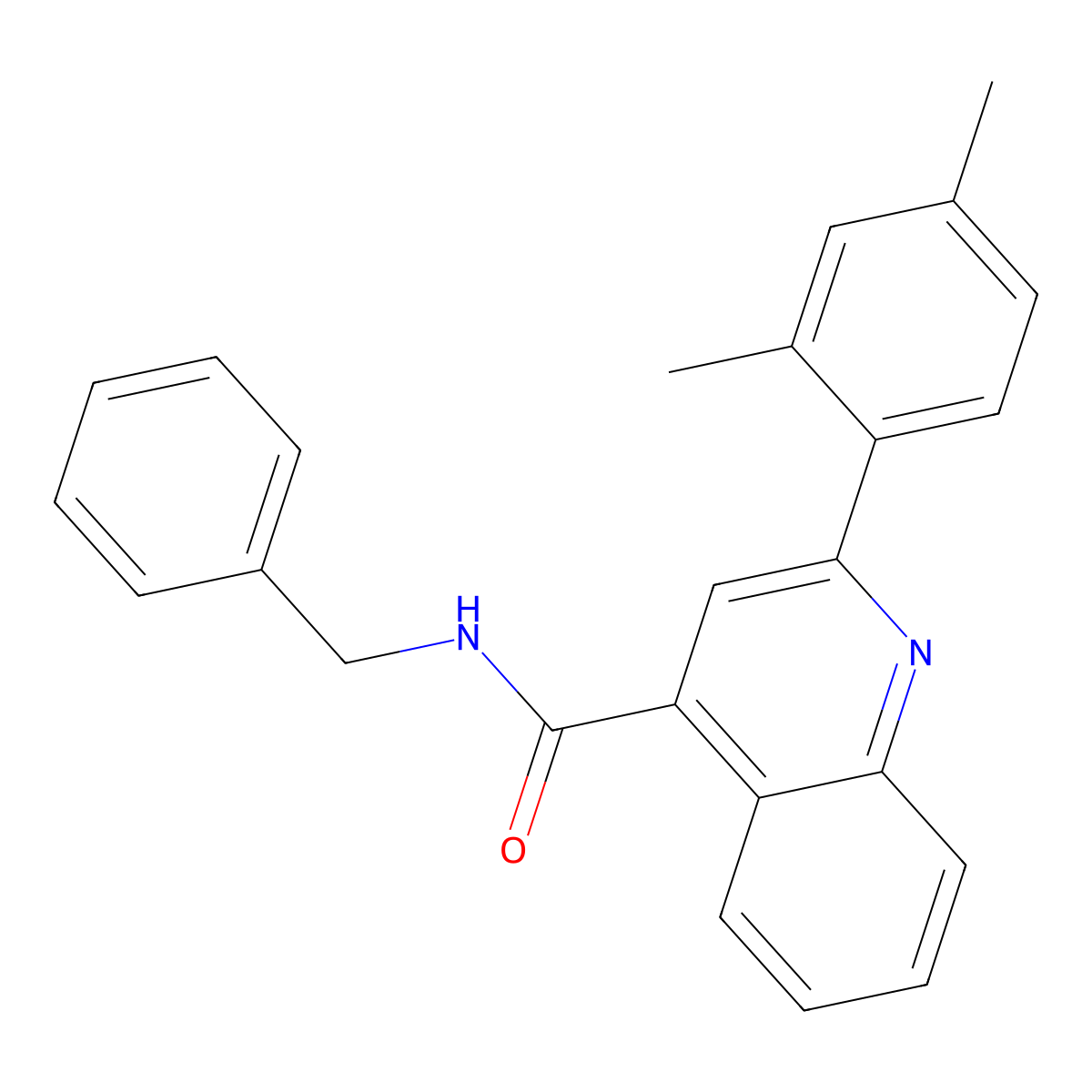 N-benzyl-2-(2,4-dimethylphenyl)quinoline-4-carboxamide molecular structure, CAS 544433-83-2