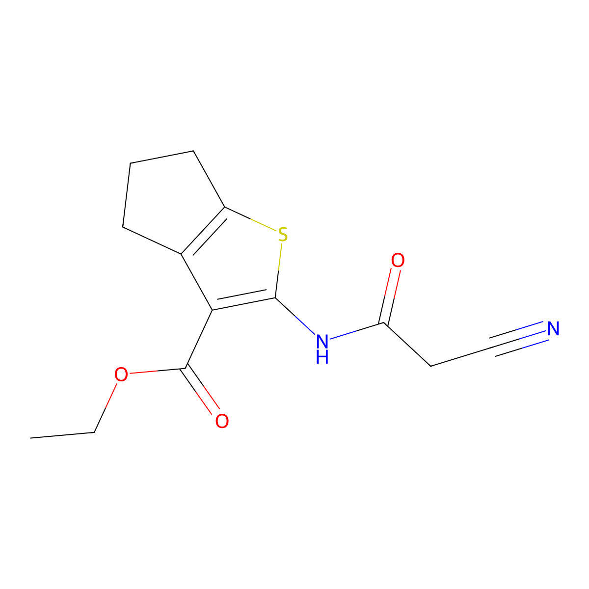 ethyl 2-[(cyanoacetyl)amino]-5,6-dihydro-4H-cyclopenta[b]thiophene-3-carboxylate molecular structure, CAS 544434-08-4