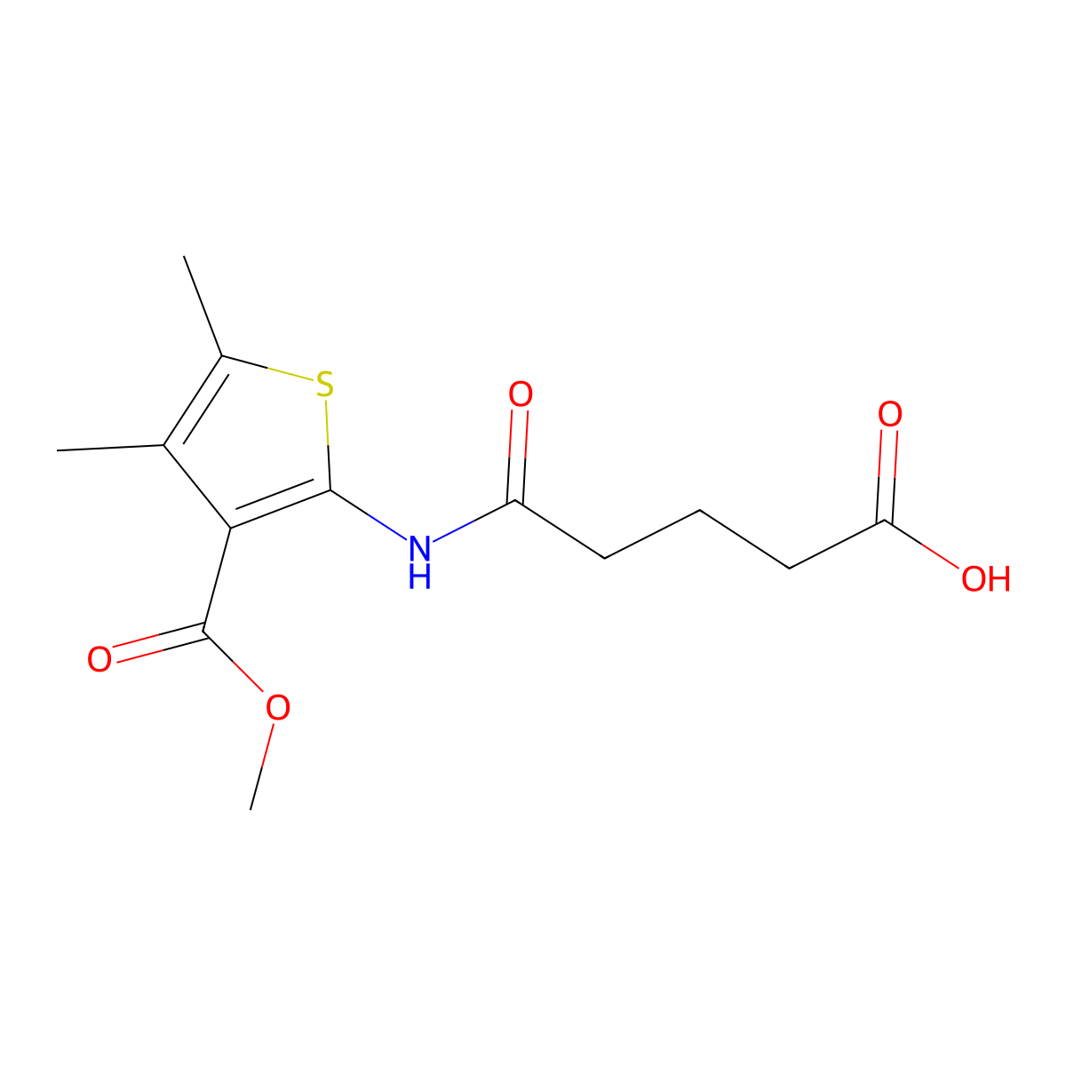 5-[(3-Methoxycarbonyl-4,5-dimethylthiophen-2-yl)amino]-5-oxopentanoic acid molecular structure, CAS 544435-04-3