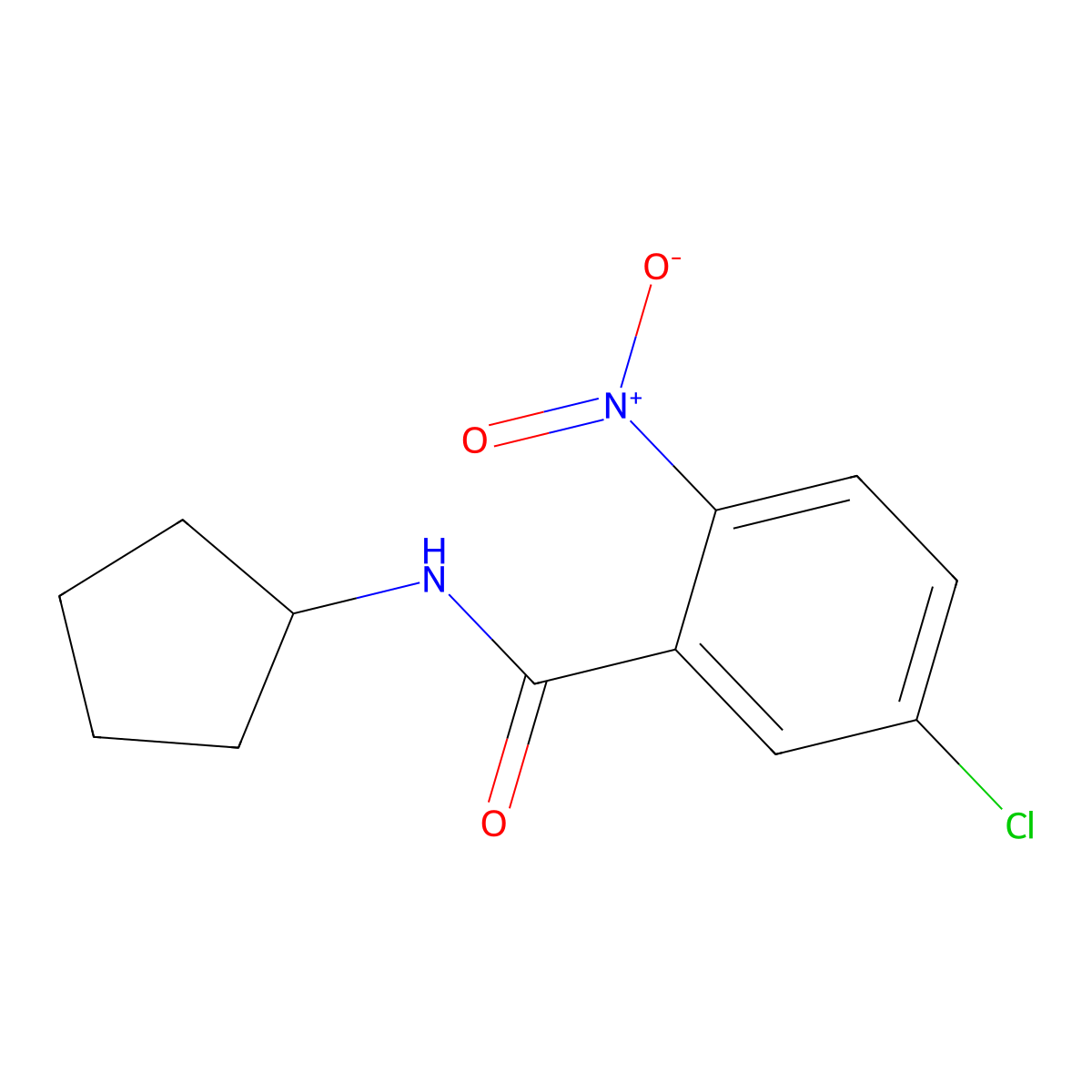 5-chloro-N-cyclopentyl-2-nitrobenzamide molecular structure, CAS 544435-34-9