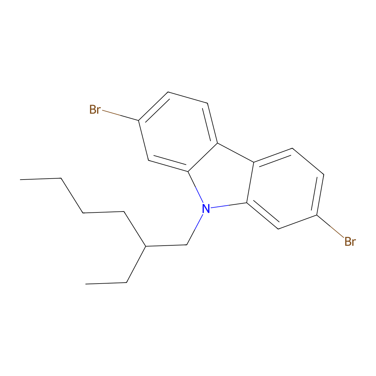 2,7-Dibromo-9-(2-ethylhexyl)carbazole molecular structure, CAS 544436-46-6