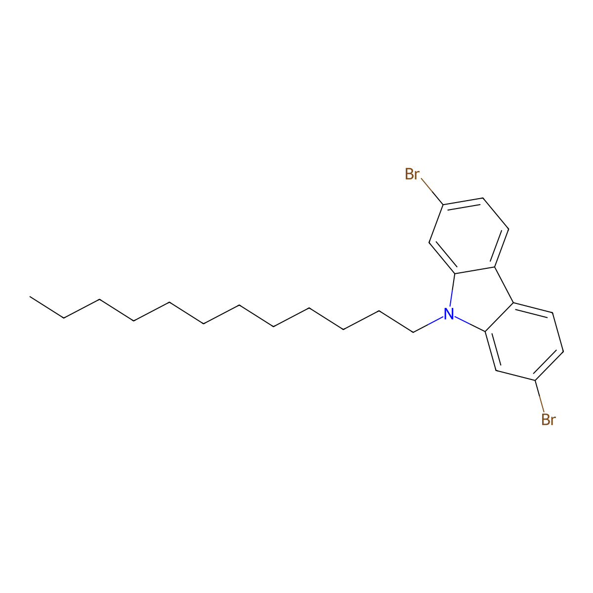 2,7-Dibromo-9-dodecylcarbazole molecular structure, CAS 544436-47-7