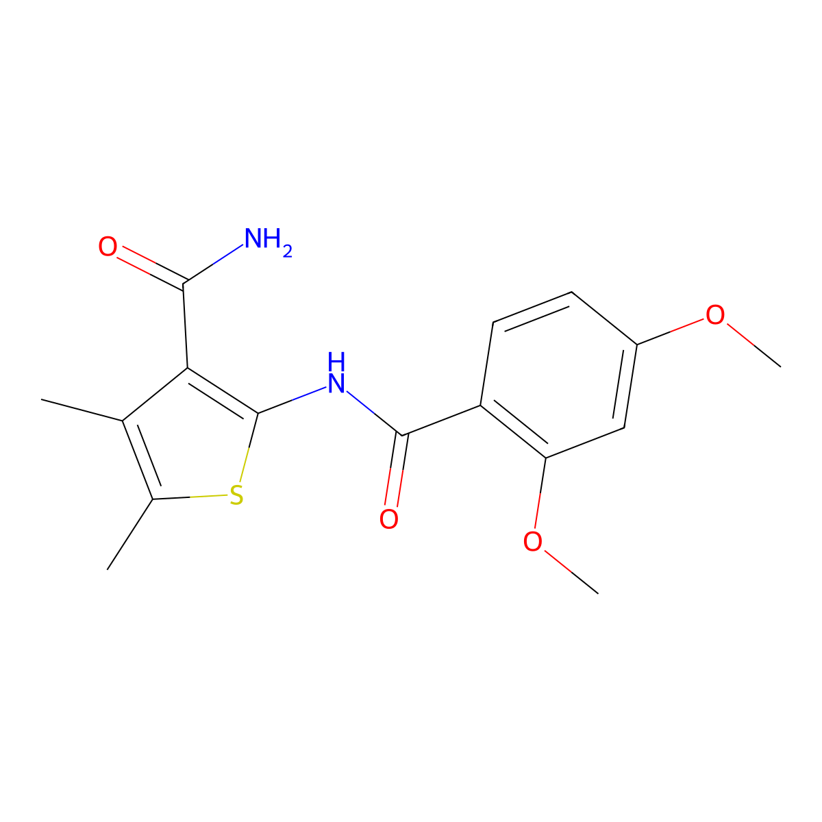 2-[(2,4-Dimethoxybenzoyl)amino]-4,5-dimethylthiophene-3-carboxamide molecular structure, CAS 544438-15-5