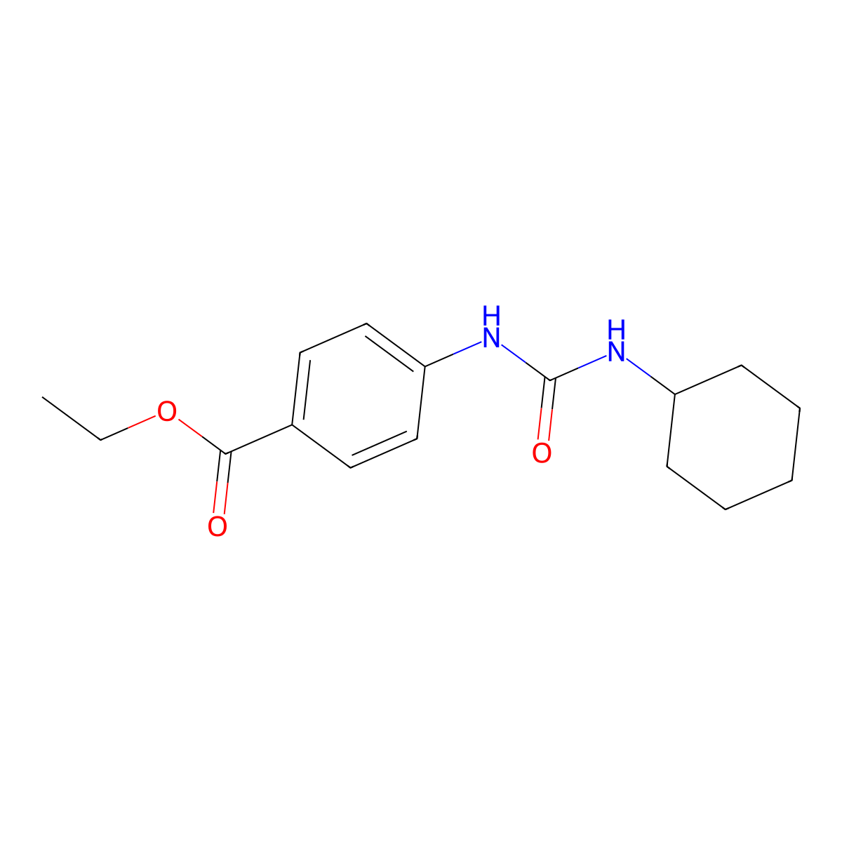 Ethyl 4-[(cyclohexylcarbamoyl)amino]benzoate molecular structure, CAS 544438-17-7