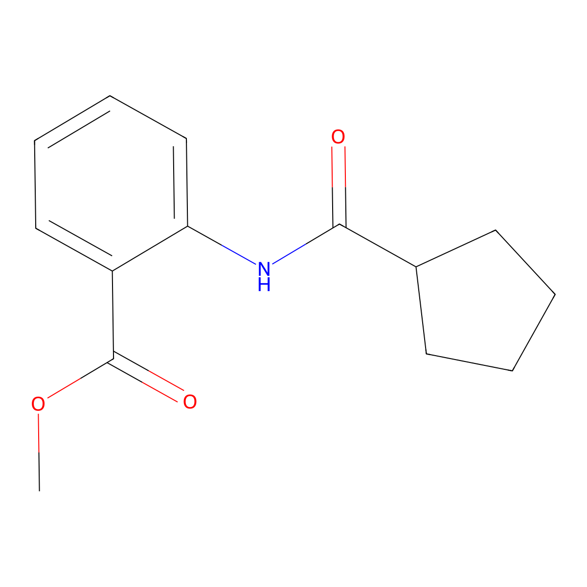 Methyl 2-[(cyclopentylcarbonyl)amino]benzoate molecular structure, CAS 544438-31-5
