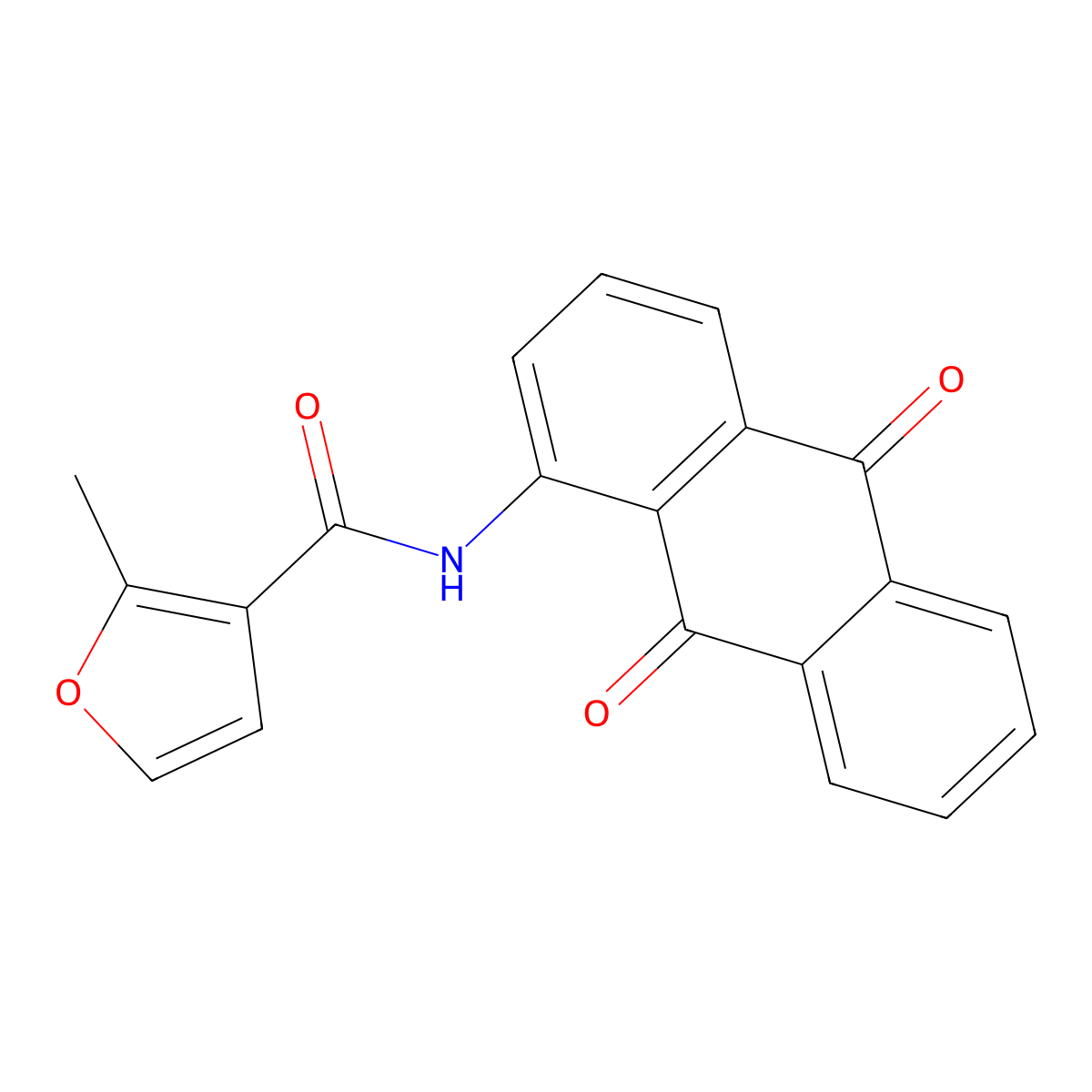N-(9,10-dioxoanthracen-1-yl)-2-methylfuran-3-carboxamide molecular structure, CAS 544438-77-9