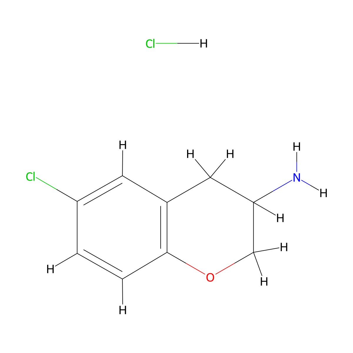 6-Chloro-chroman-3-ylamine hydrochloride molecular structure, CAS 54444-99-4