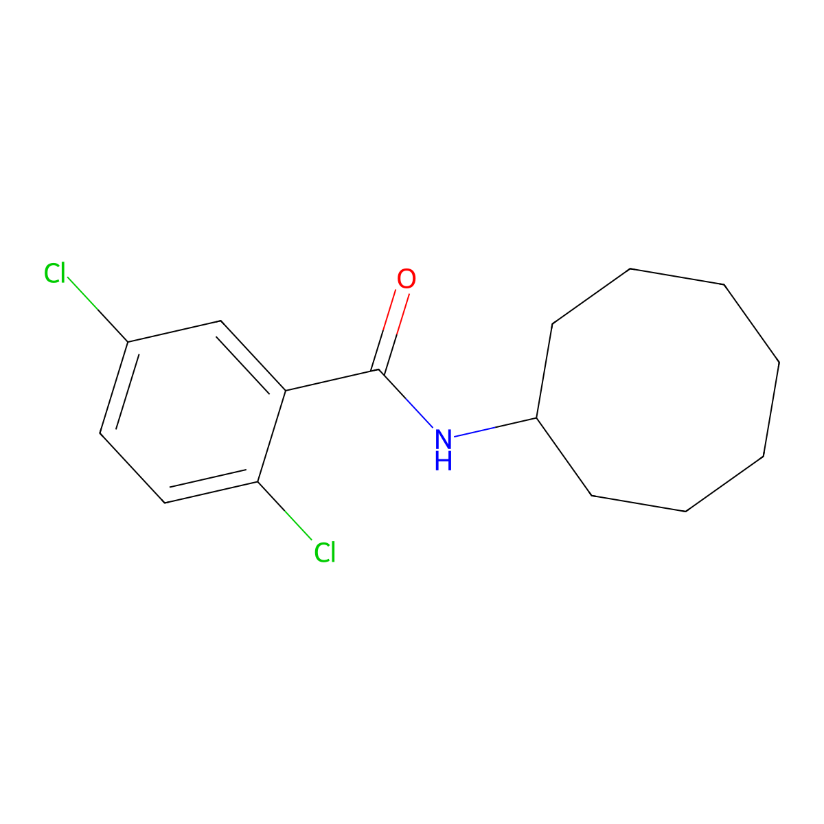 2,5-dichloro-N-cyclooctylbenzamide molecular structure, CAS 544440-00-8