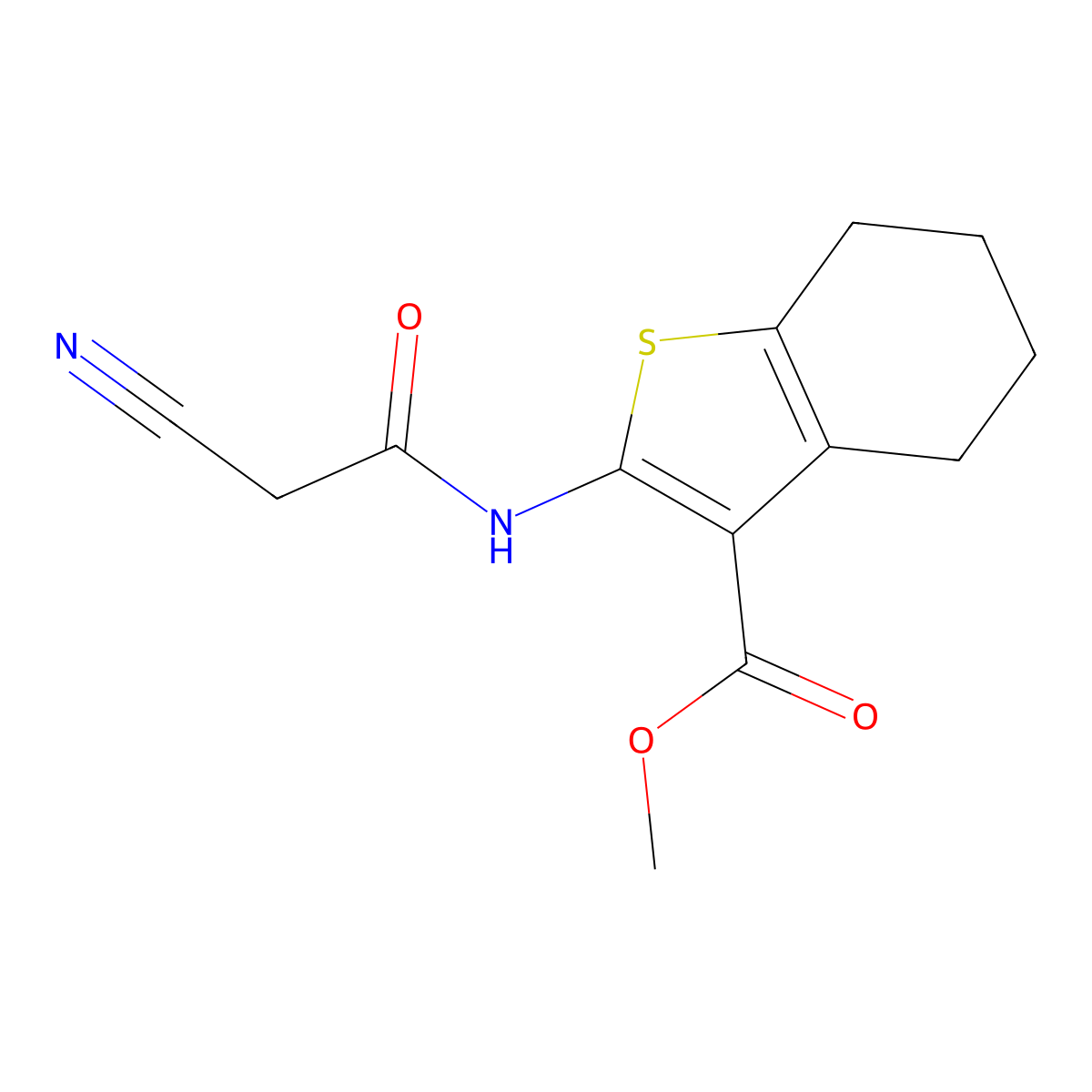 Methyl 2-[(cyanoacetyl)amino]-4,5,6,7-tetrahydro-1-benzothiophene-3-carboxylate molecular structure, CAS 544440-85-9