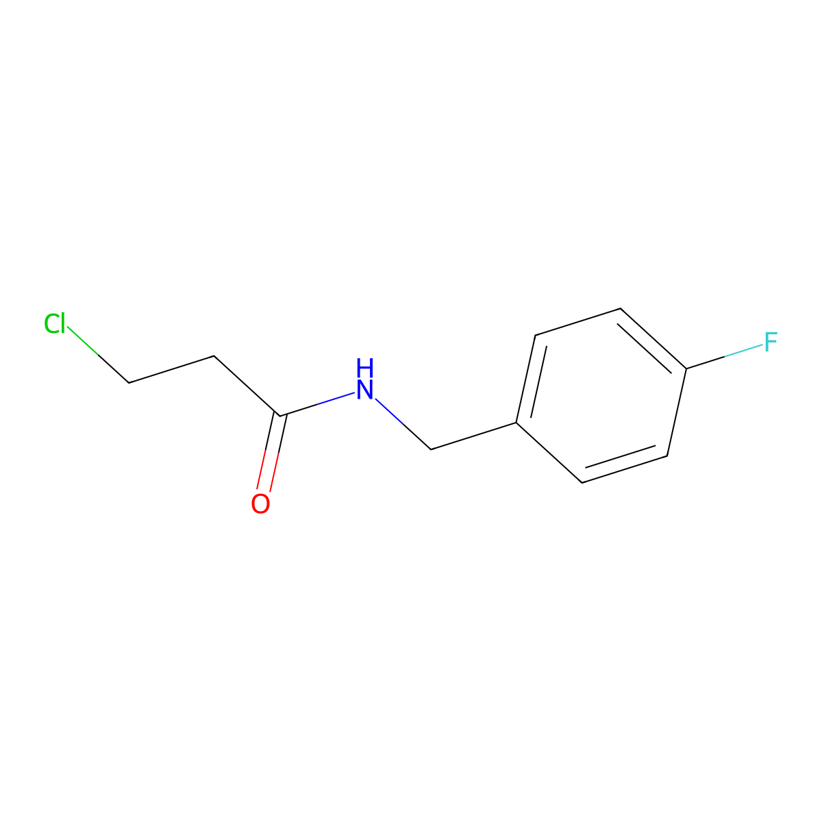 3-chloro-N-(4-fluorobenzyl)propanamide molecular structure, CAS 544440-95-1
