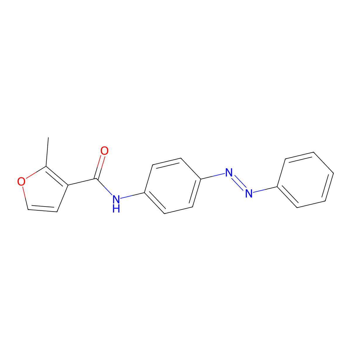 2-methyl-N-[4-(phenyldiazenyl)phenyl]-3-furamide molecular structure, CAS 544441-57-8