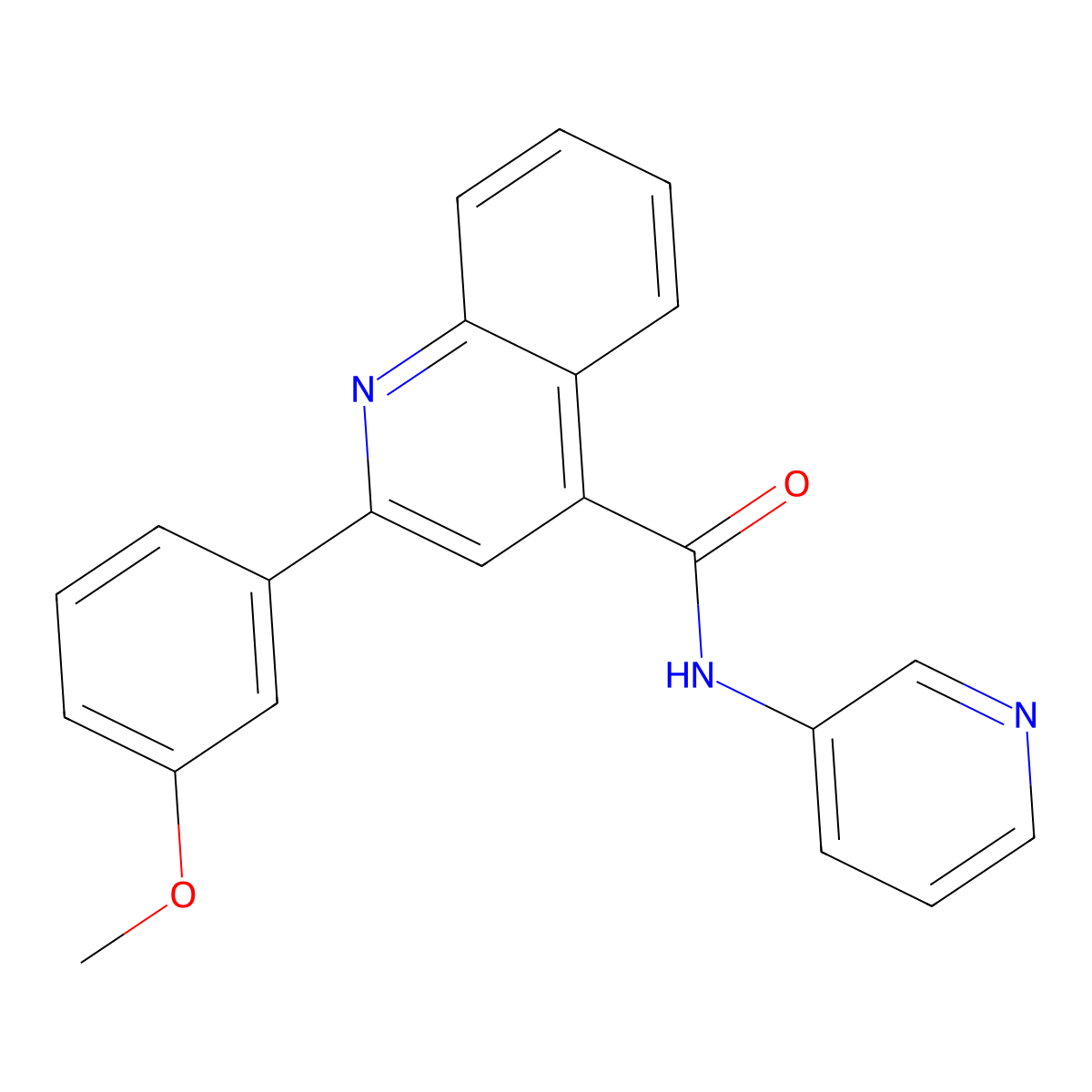2-(3-methoxyphenyl)-N-pyridin-3-ylquinoline-4-carboxamide molecular structure, CAS 544441-59-0