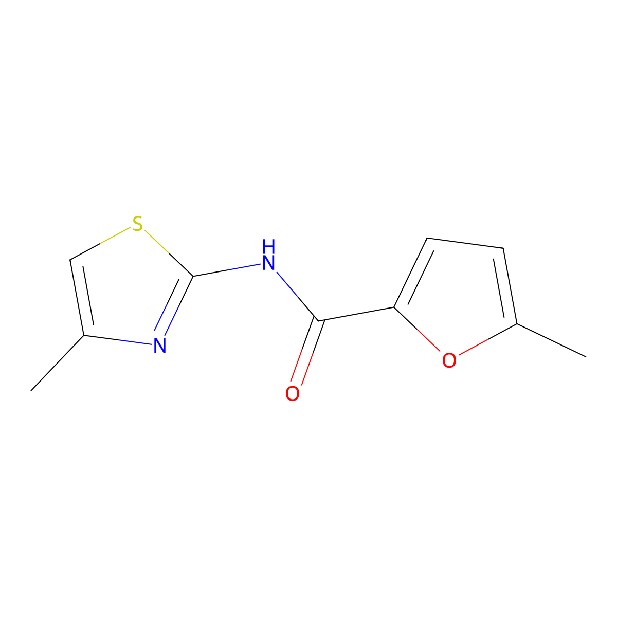 5-methyl-N-(4-methyl-1,3-thiazol-2-yl)furan-2-carboxamide molecular structure, CAS 544441-62-5