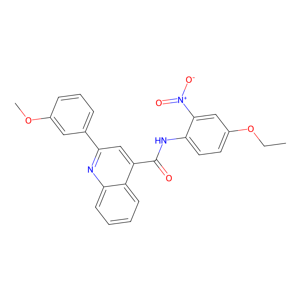 N-(4-ethoxy-2-nitrophenyl)-2-(3-methoxyphenyl)quinoline-4-carboxamide molecular structure, CAS 544442-13-9
