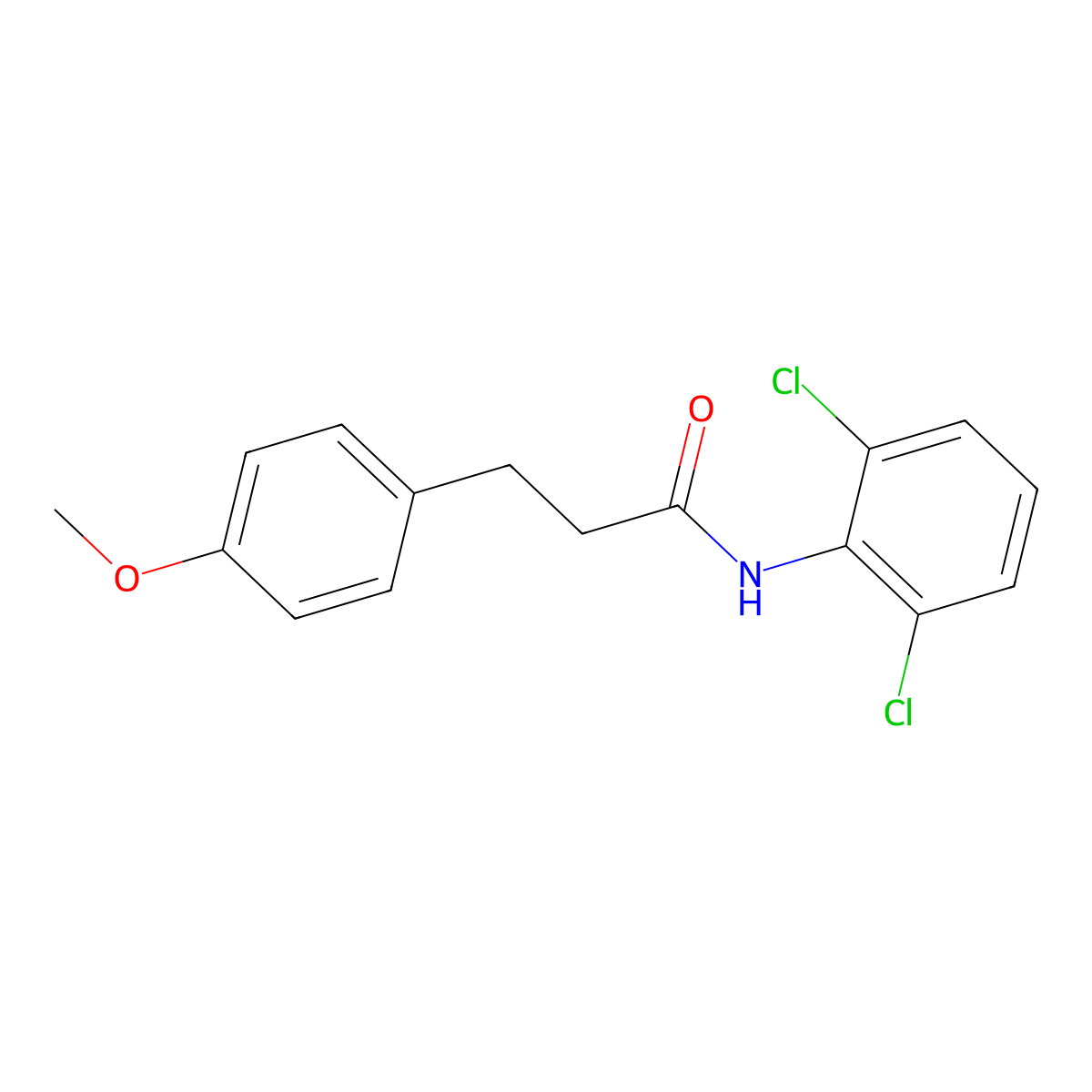 N-(2,6-dichlorophenyl)-3-(4-methoxyphenyl)propanamide molecular structure, CAS 544442-32-2