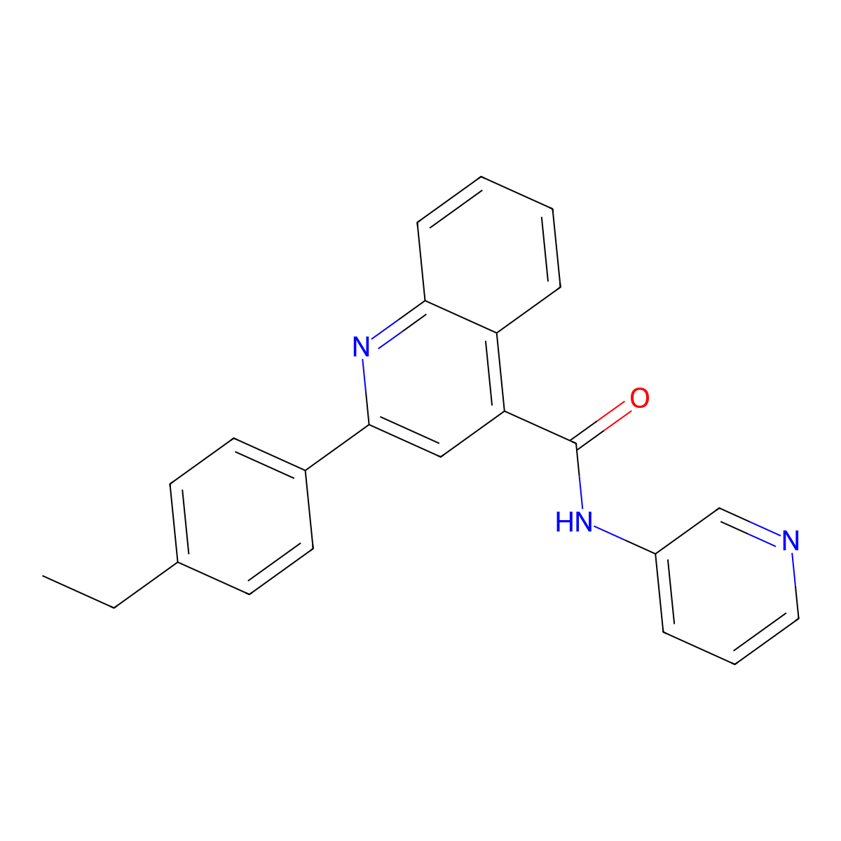 2-(4-ethylphenyl)-N-pyridin-3-ylquinoline-4-carboxamide molecular structure, CAS 544442-52-6