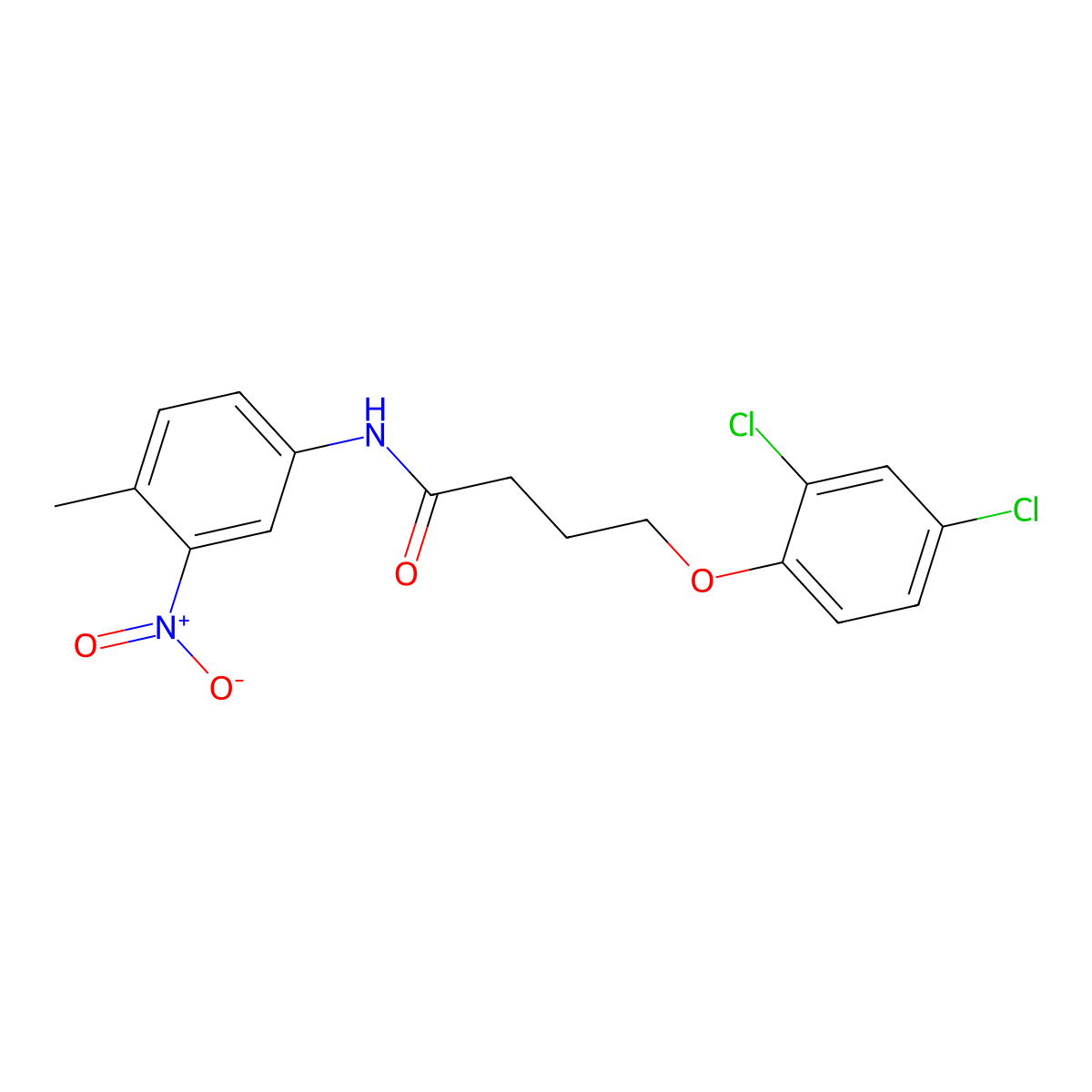 4-(2,4-dichlorophenoxy)-N-(4-methyl-3-nitrophenyl)butanamide molecular structure, CAS 544442-93-5
