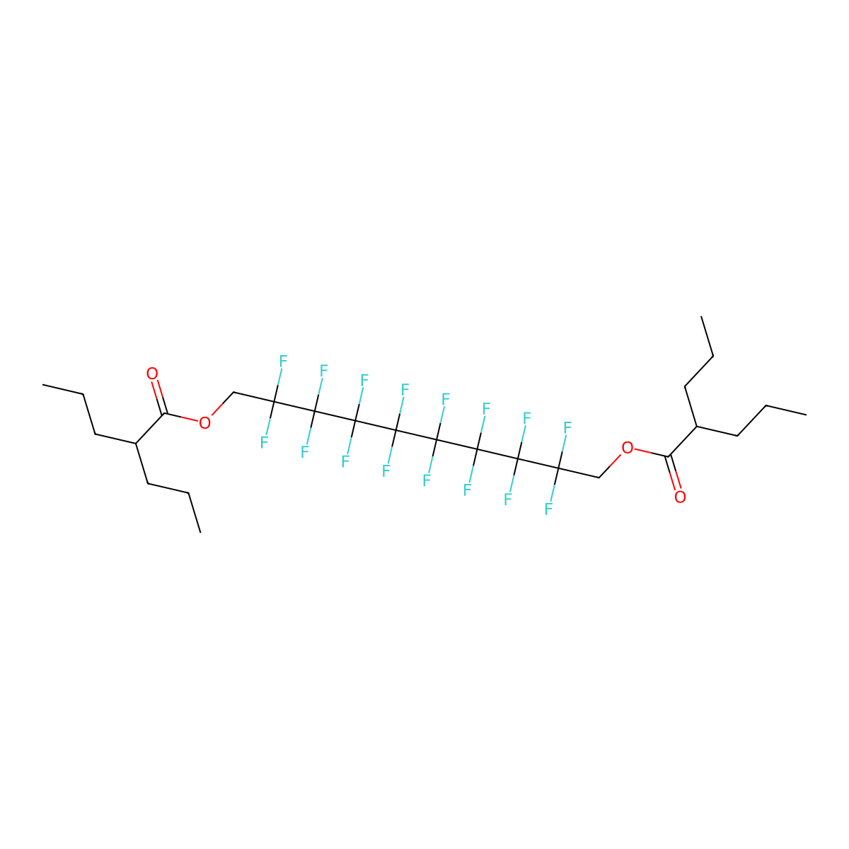 1H,1H,10H,10H-Perfluorodecan-1,10-diyl bis (2-propylpentanoate) molecular structure, CAS 544446-07-3