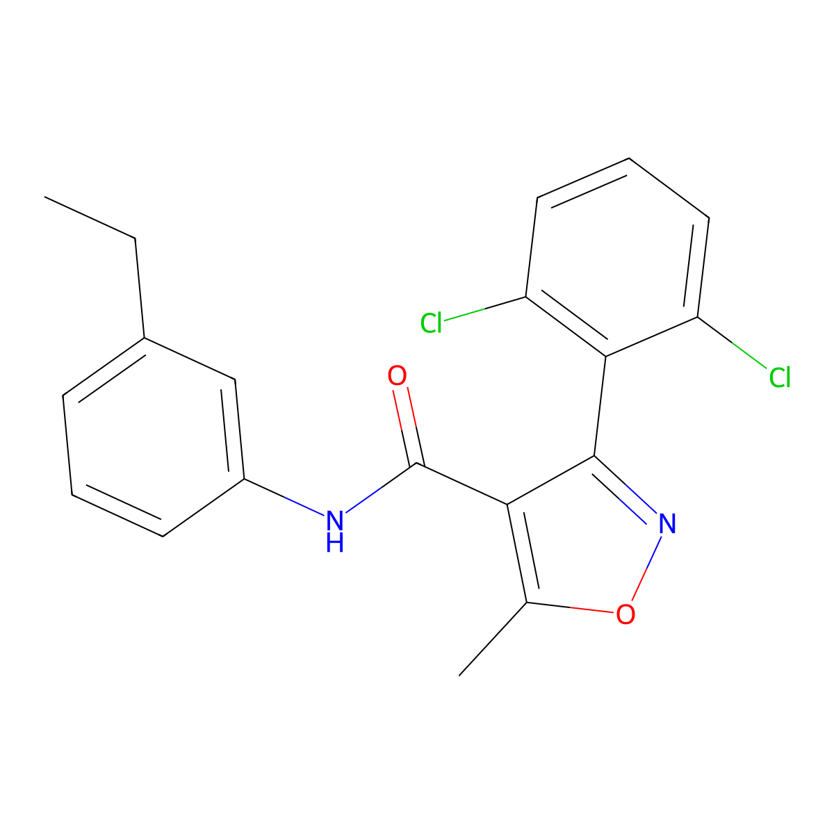 3-(2,6-dichlorophenyl)-N-(3-ethylphenyl)-5-methyl-1,2-oxazole-4-carboxamide molecular structure, CAS 544449-71-0