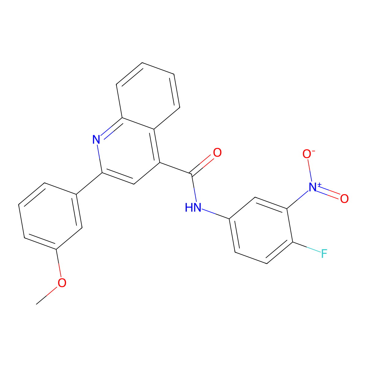 N-(4-fluoro-3-nitrophenyl)-2-(3-methoxyphenyl)quinoline-4-carboxamide molecular structure, CAS 544450-43-3