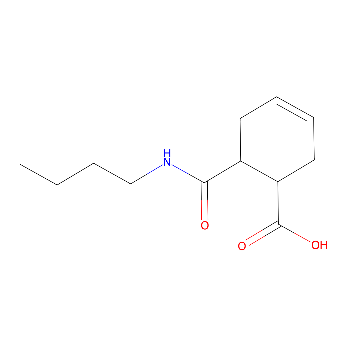 6-(butylcarbamoyl)cyclohex-3-ene-1-carboxylic Acid molecular structure, CAS 544451-69-6