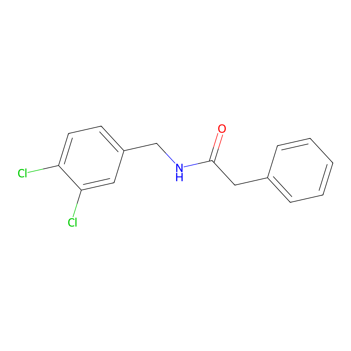 N-(3,4-dichlorobenzyl)-2-phenylacetamide molecular structure, CAS 544453-13-6