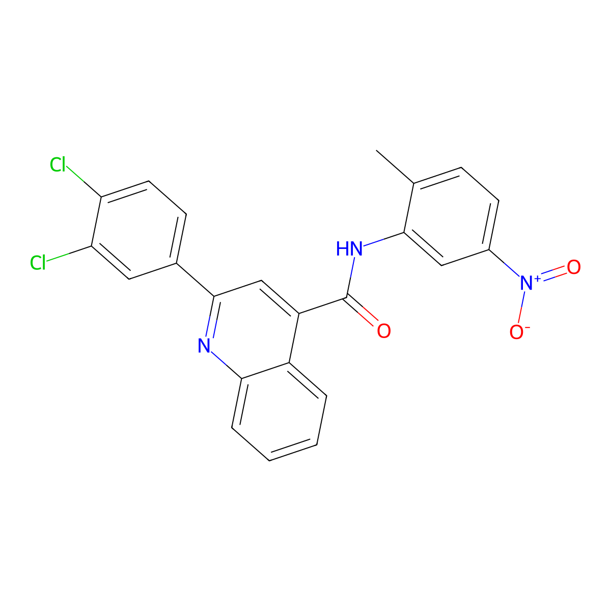 2-(3,4-dichlorophenyl)-N-(2-methyl-5-nitrophenyl)quinoline-4-carboxamide molecular structure, CAS 544456-75-9