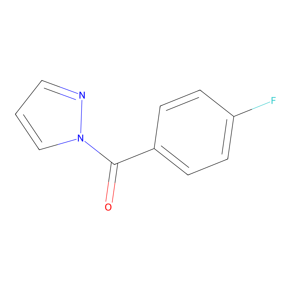 1-(4-fluorobenzoyl)-1H-pyrazole molecular structure, CAS 544456-96-4