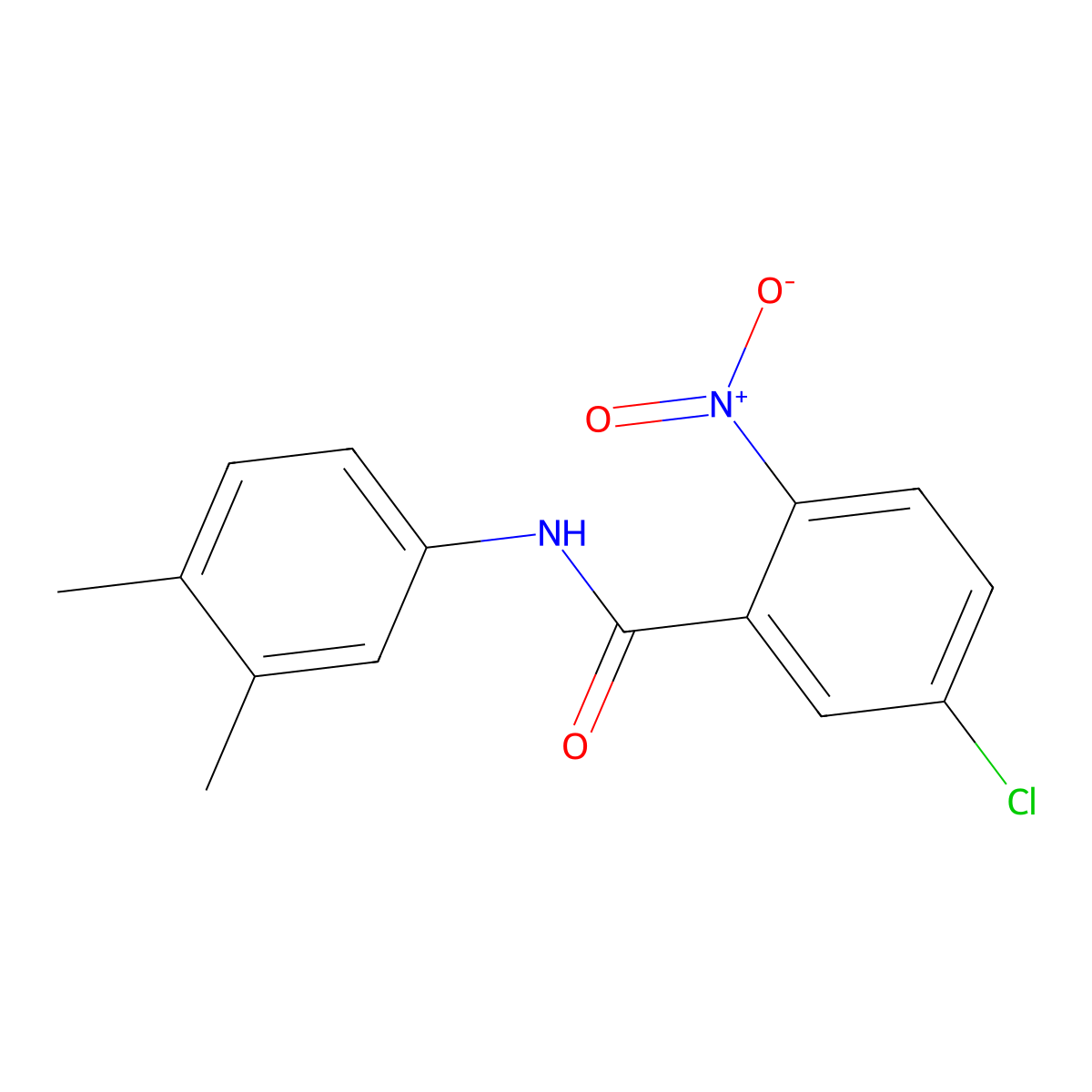 5-chloro-N-(3,4-dimethylphenyl)-2-nitrobenzamide molecular structure, CAS 544457-98-9