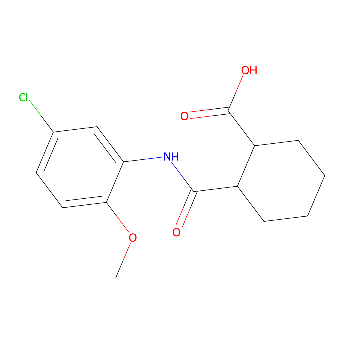 2-[(5-Chloro-2-methoxyphenyl)carbamoyl]cyclohexane-1-carboxylic acid molecular structure, CAS 544458-11-9