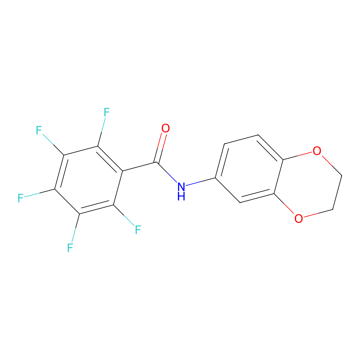 N-(2,3-dihydro-1,4-benzodioxin-6-yl)-2,3,4,5,6-pentafluorobenzamide molecular structure, CAS 544458-29-9
