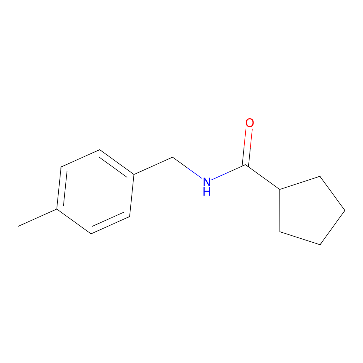 N-[(4-methylphenyl)methyl]cyclopentanecarboxamide molecular structure, CAS 544458-56-2