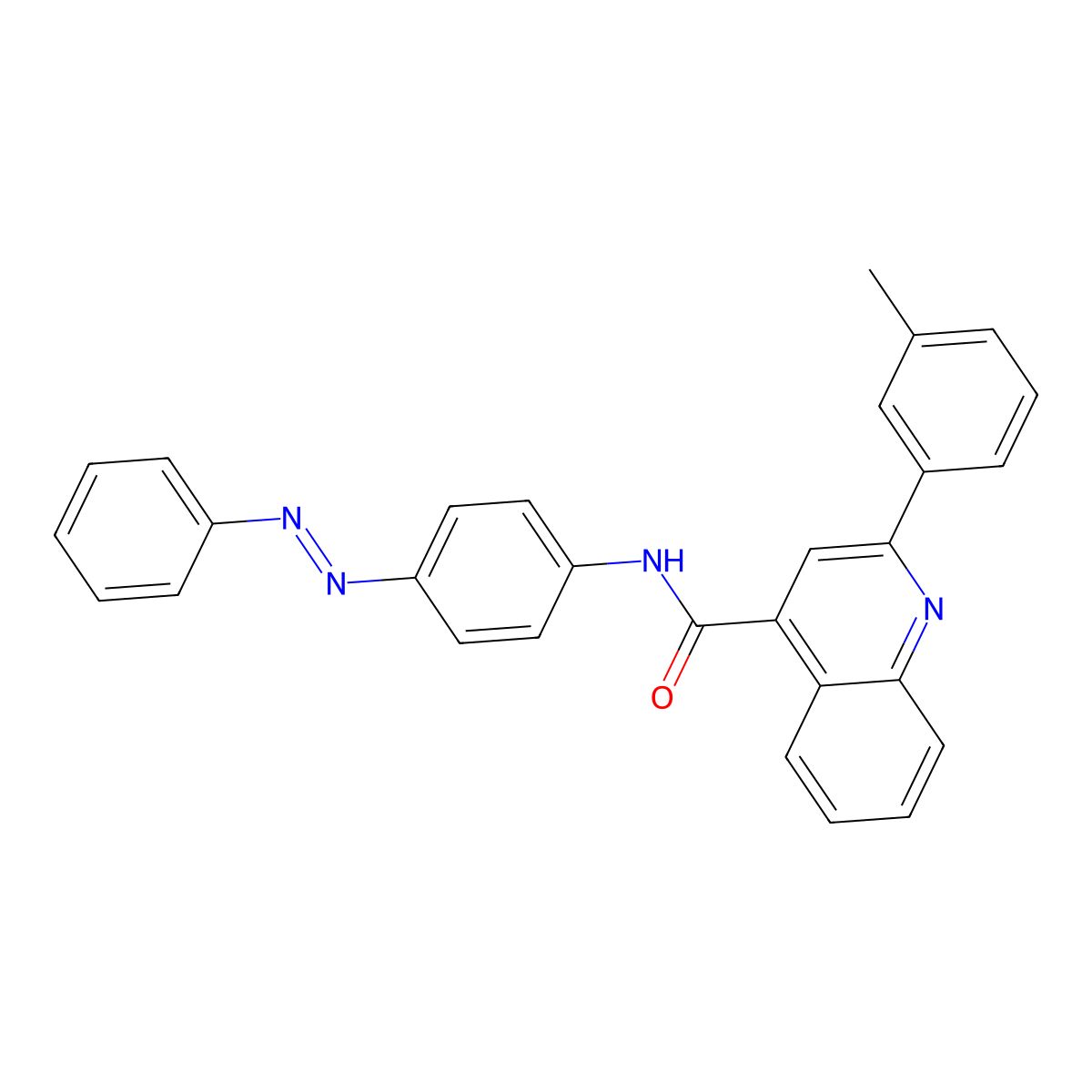 2-(3-methylphenyl)-N-{4-[(E)-phenyldiazenyl]phenyl}quinoline-4-carboxamide molecular structure, CAS 544459-64-5